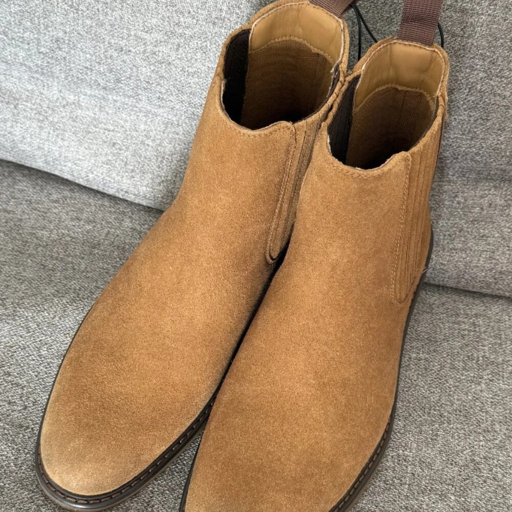 Cliffs by White Mountain Men's Brown Bens Waffle Elastic Chelsea Boots 9 M NWOB - Picture 3 of 8